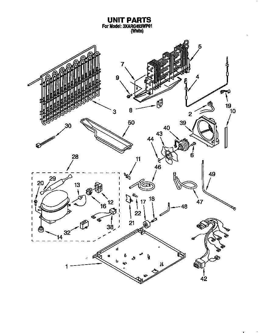 Whirlpool 3XARG493WP01 unit diagram