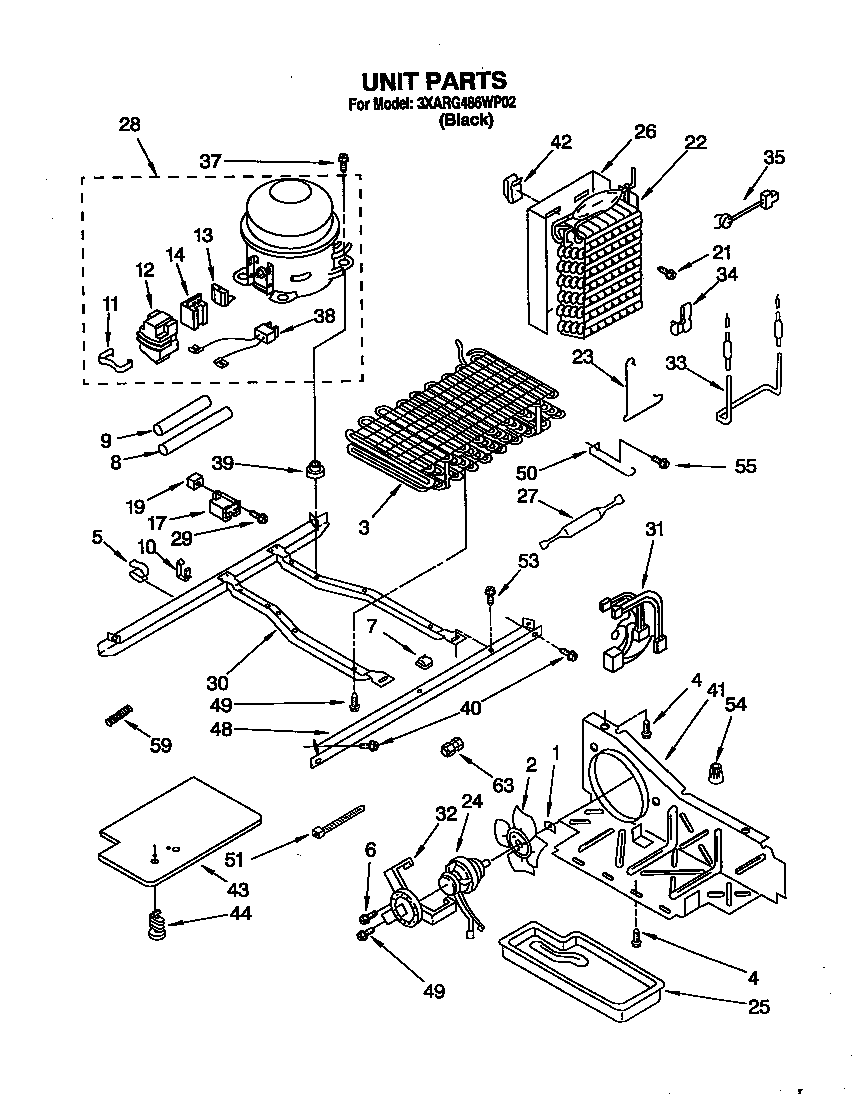 Whirlpool 3XARG486WP02 unit diagram