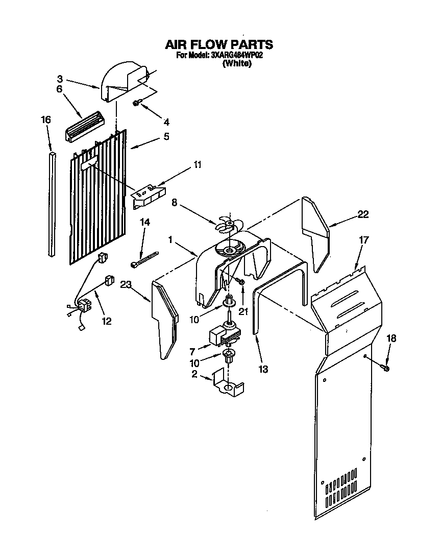 Whirlpool 3XARG484WP02 air flow diagram