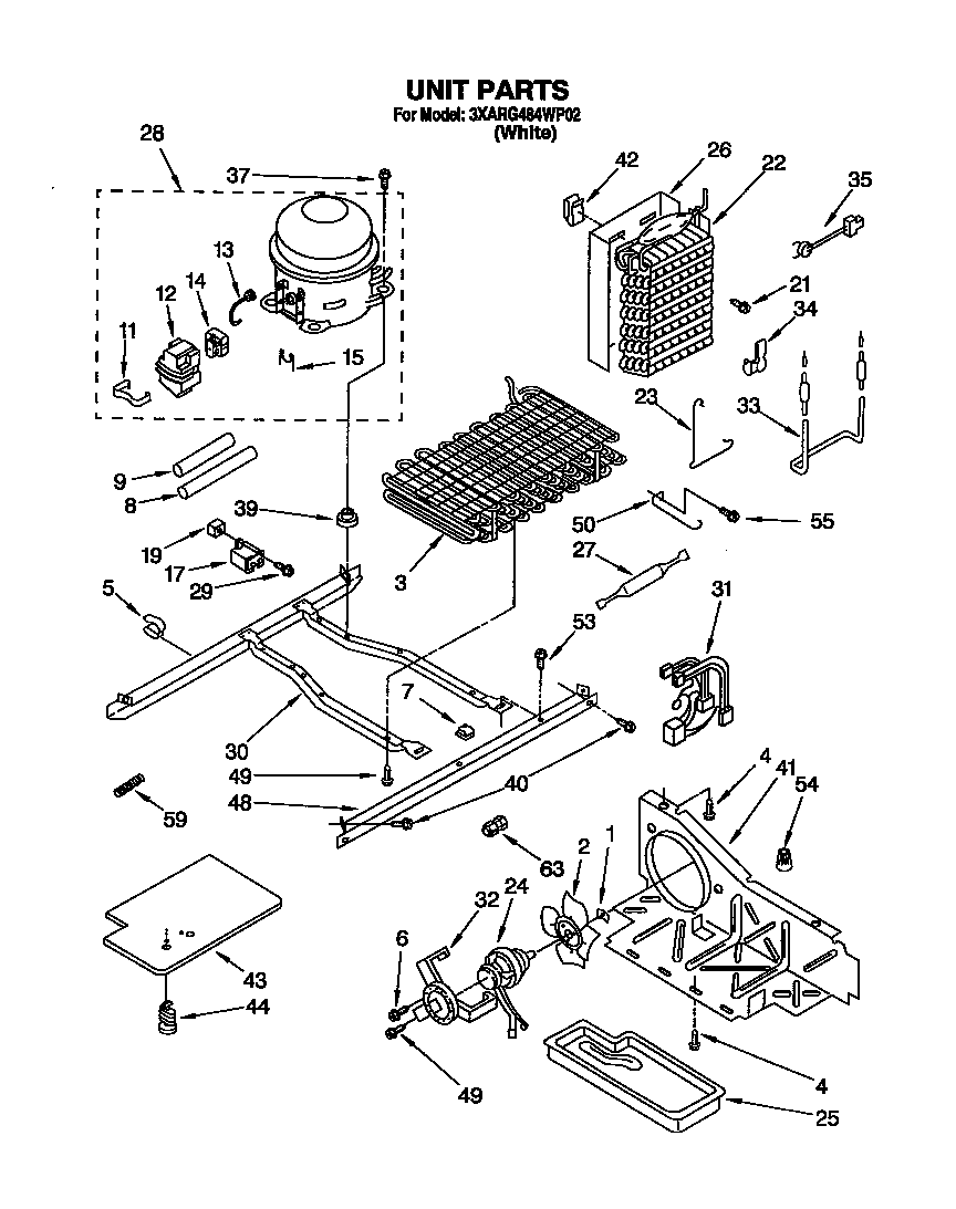 Whirlpool 3XARG484WP02 unit diagram