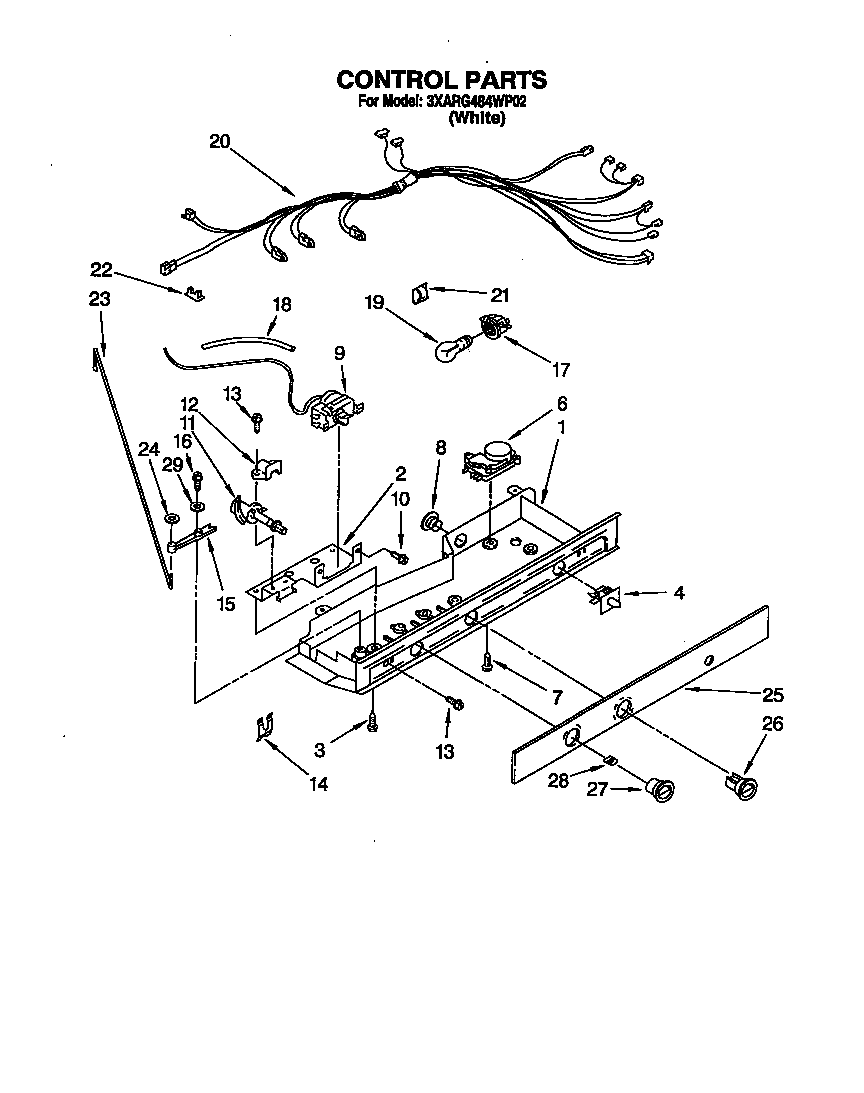 Whirlpool 3XARG484WP02 control diagram