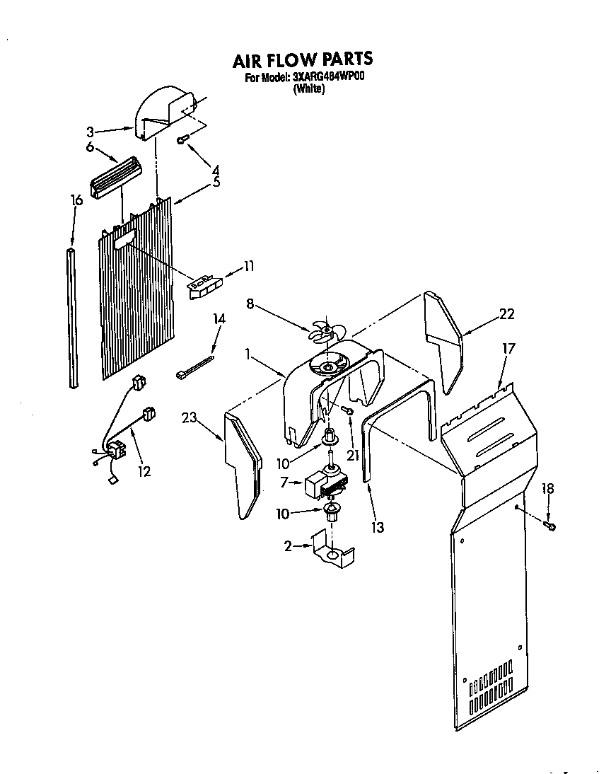 Whirlpool 3XARG484WP00 air flow diagram