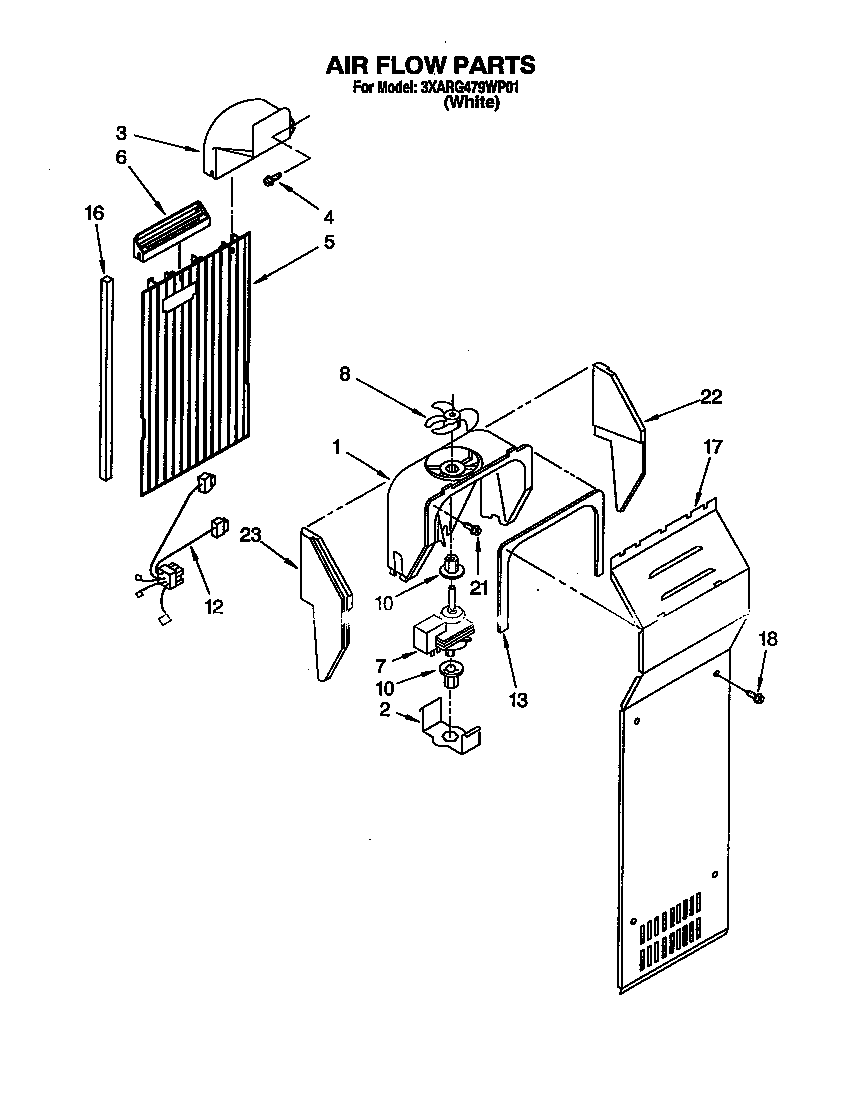 Whirlpool 3XARG479WP01 airflow diagram