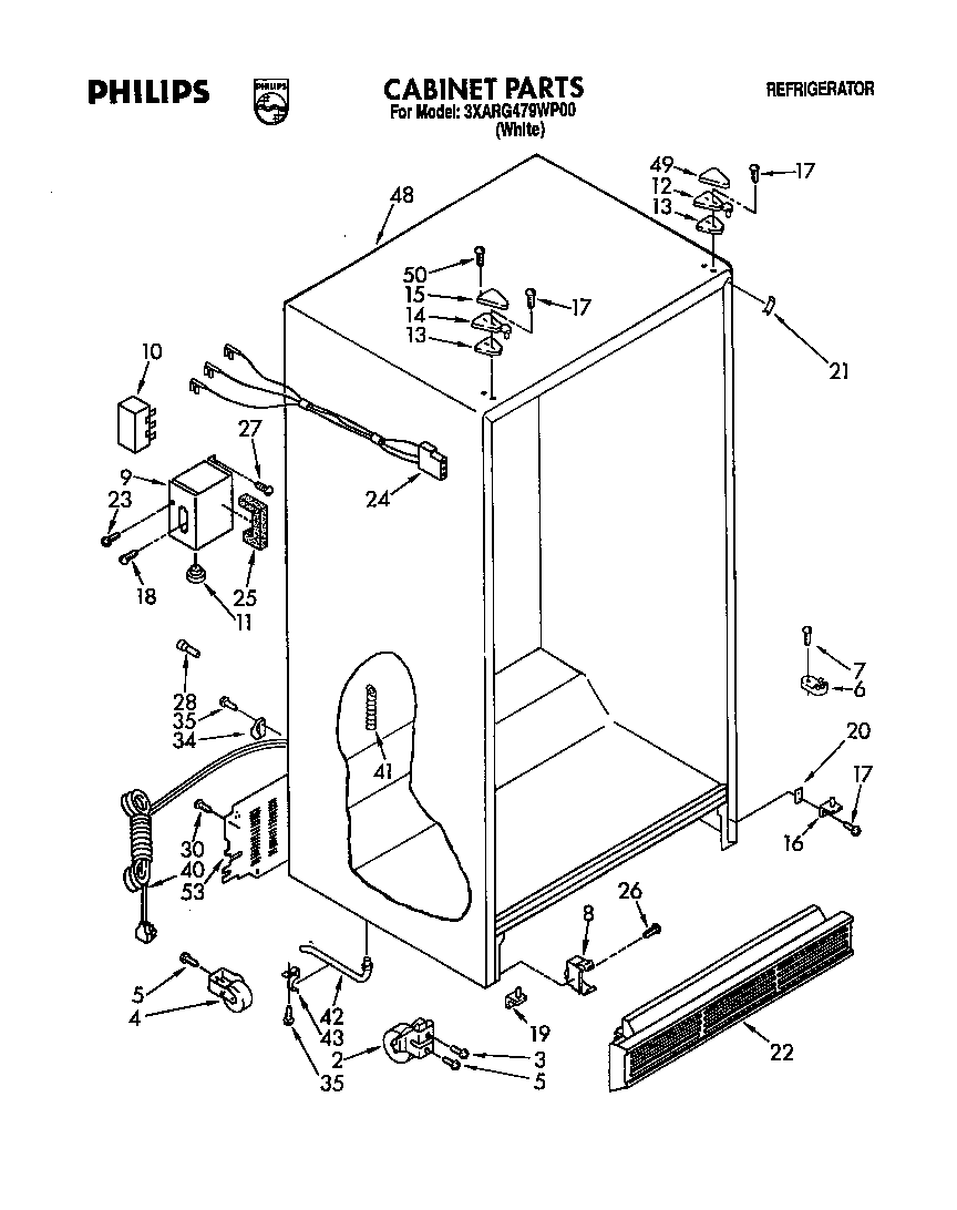 Whirlpool 3XARG479WP00 cabinet diagram