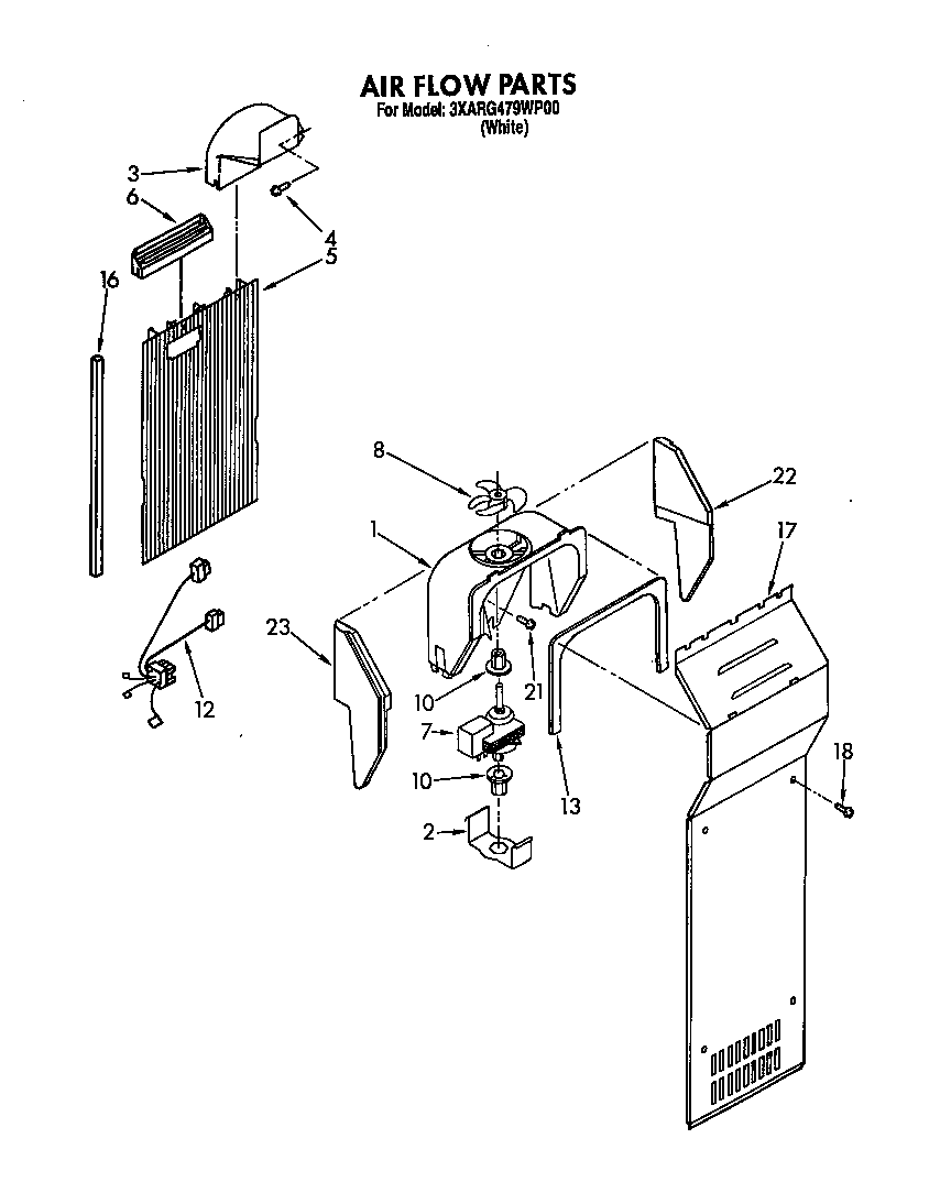 Whirlpool 3XARG479WP00 airflow diagram