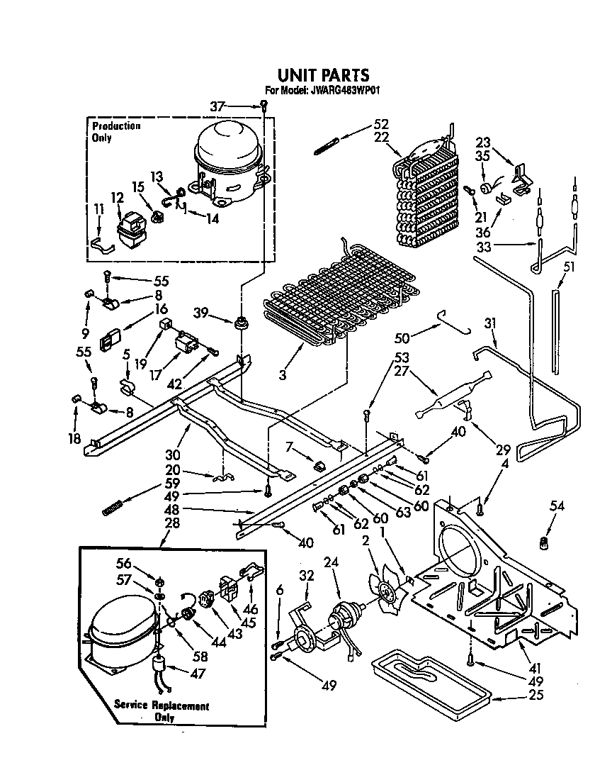 Whirlpool JWARG483WP01 unit diagram