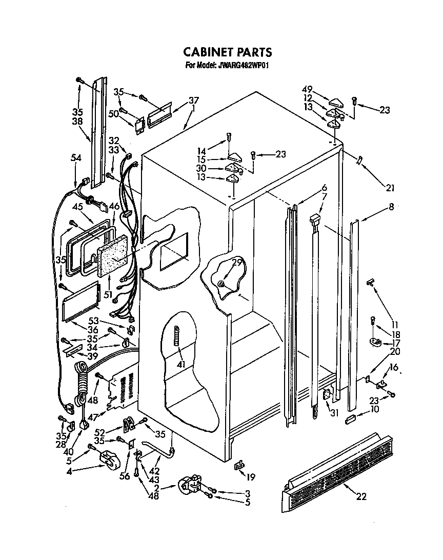 Whirlpool JWARG482WP01 cabinet diagram