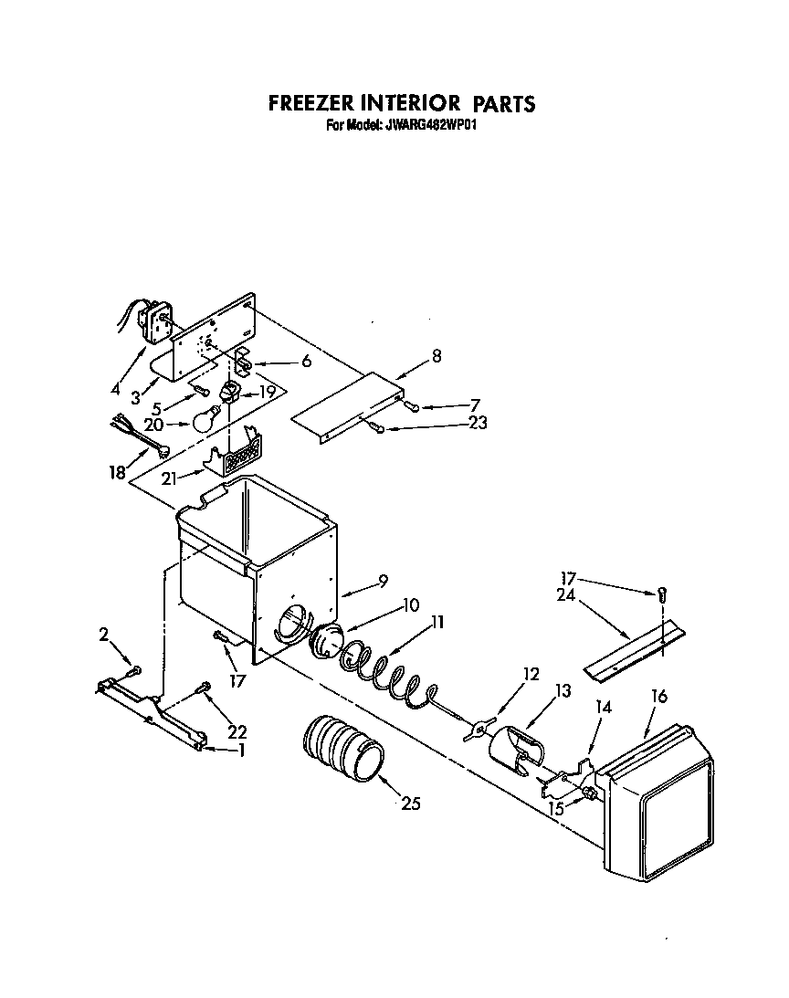 Whirlpool JWARG482WP01 freezer interior diagram