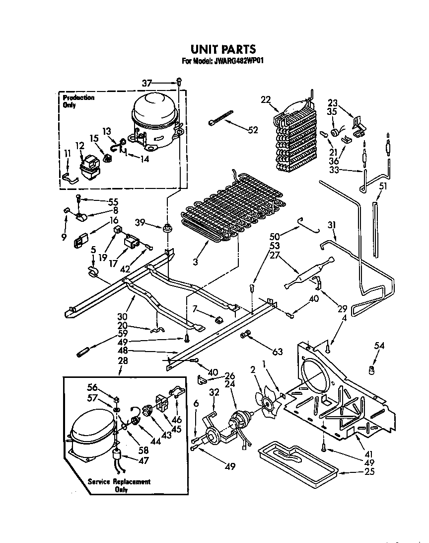 Whirlpool JWARG482WP01 unit diagram