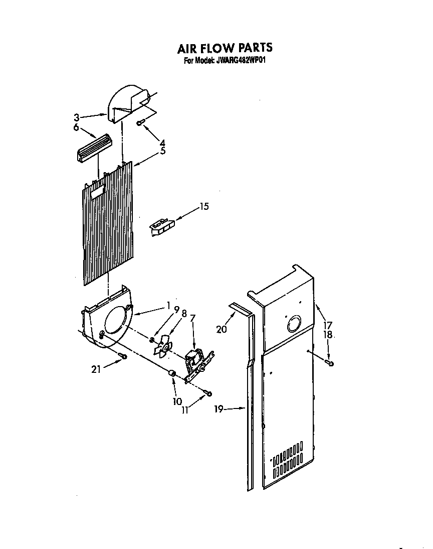 Whirlpool JWARG482WP01 air flow diagram
