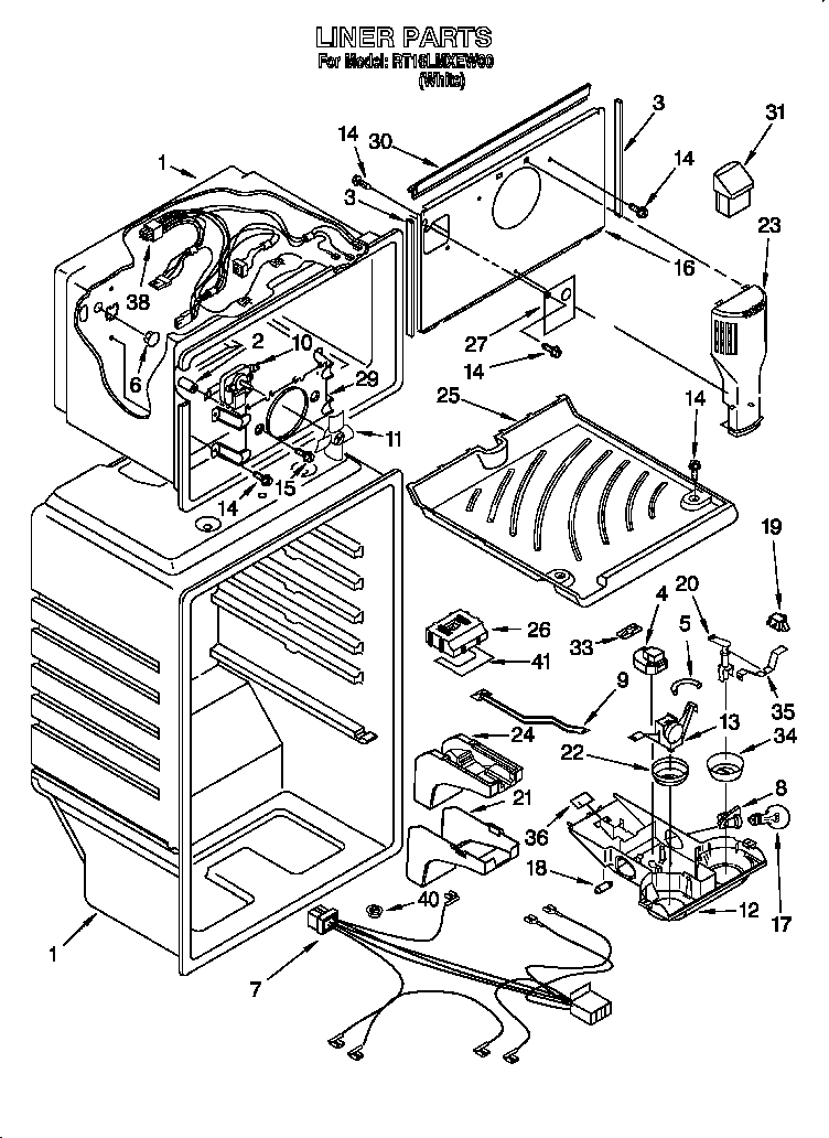 Roper RT16LMXEW00 liner diagram