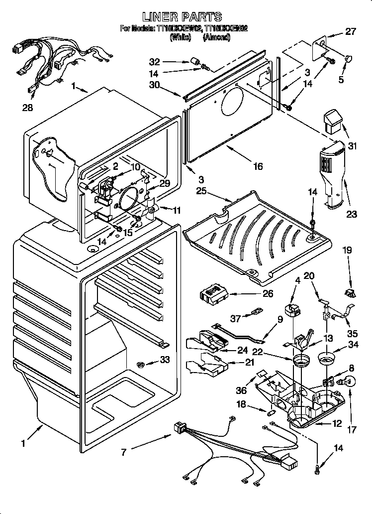 Estate TT18DKXEW02 liner diagram