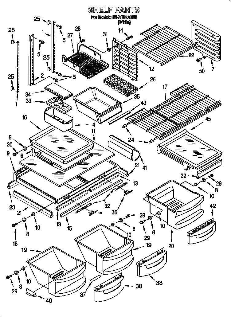 Bauknecht 3XKVN600000 shelf diagram