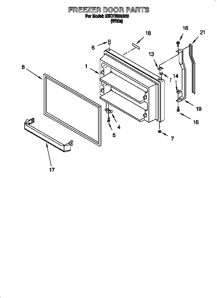 Bauknecht 3XKVN600000 freezer door diagram
