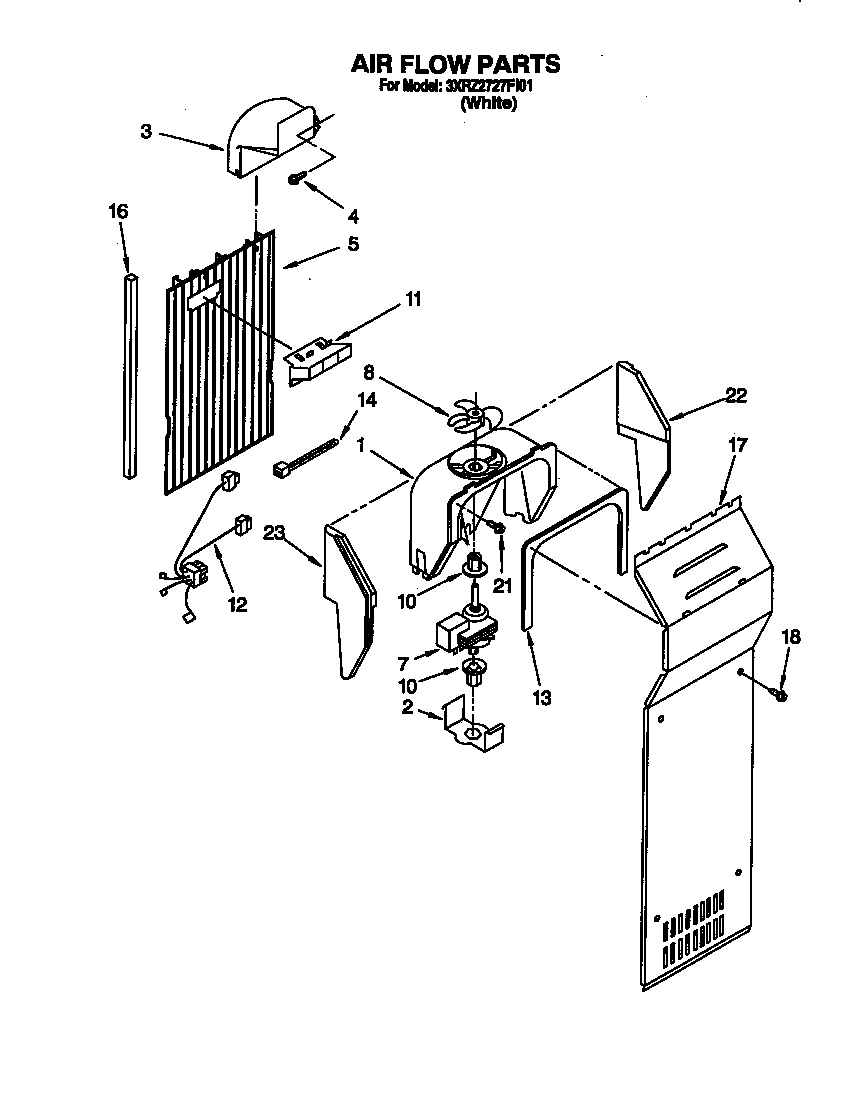 Whirlpool 3XR2727FI01 airflow diagram