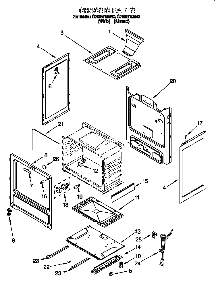 Whirlpool SF325PEEN0 chassis diagram