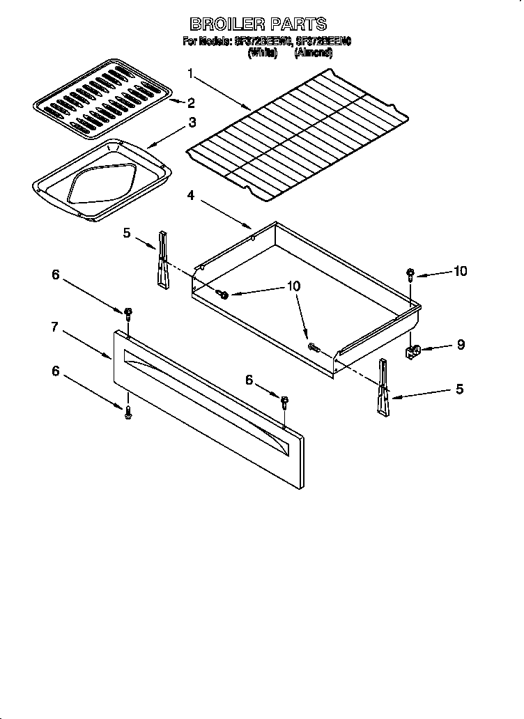 Whirlpool SF372BEEN0 broiler diagram