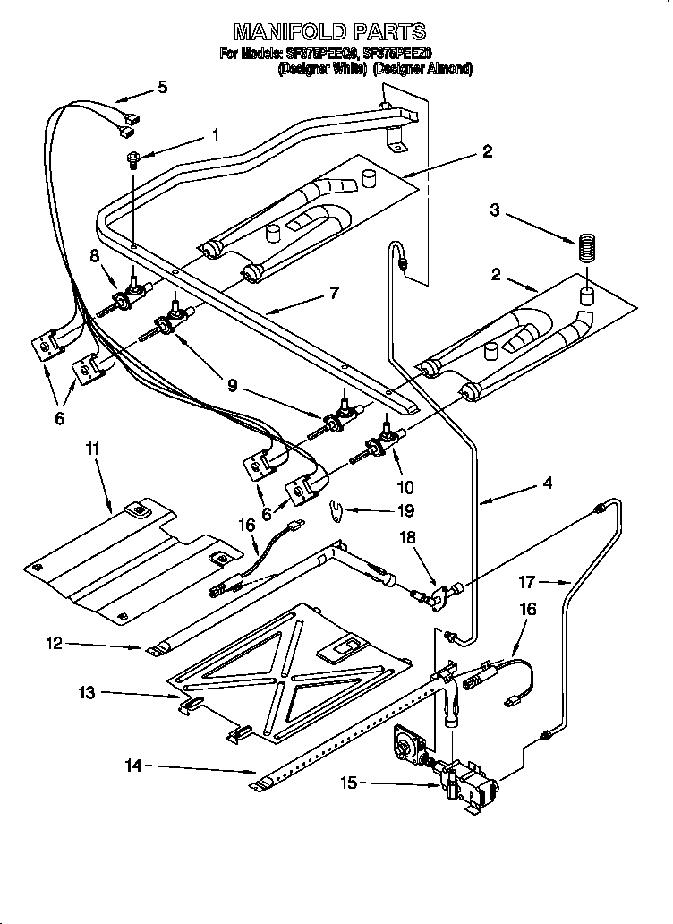 Whirlpool SF375PEEQ0 manifold diagram