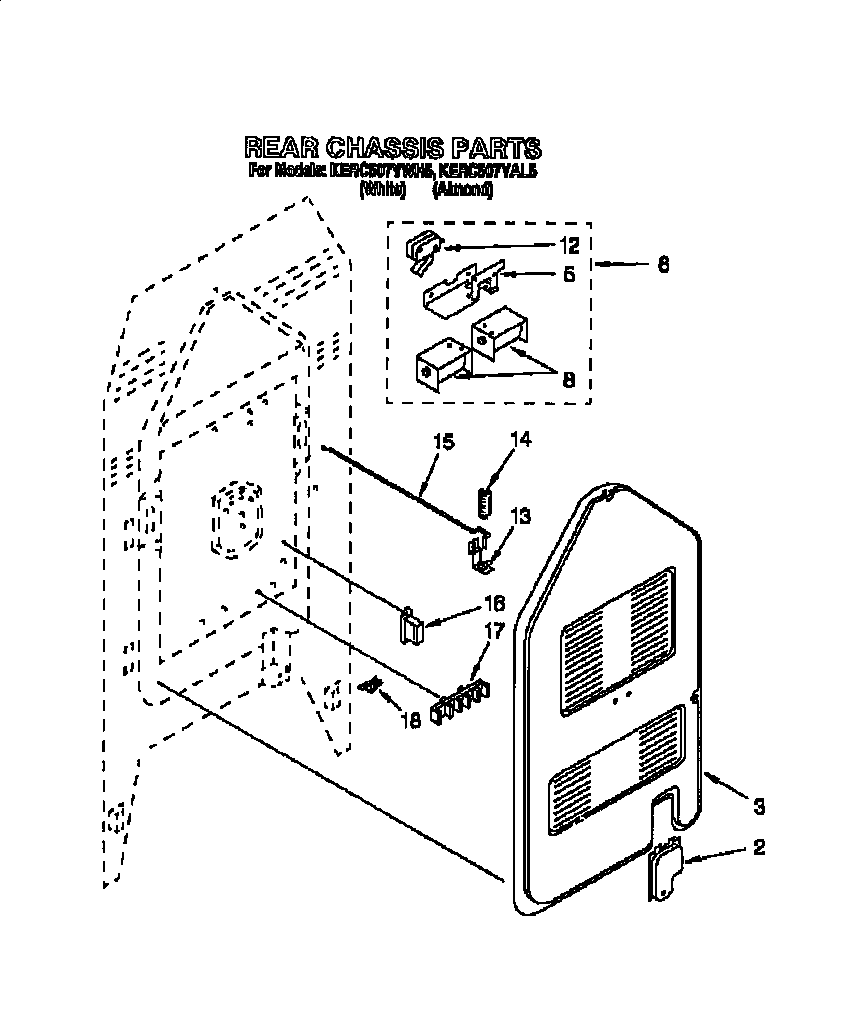 KitchenAid KERC507YAL5 rear chassis diagram