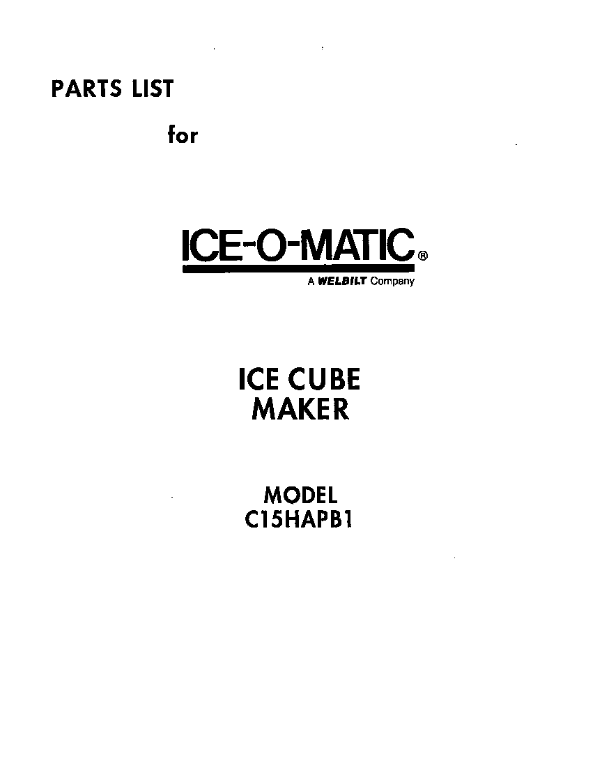 Whirlpool C15HAPB1 front cover diagram