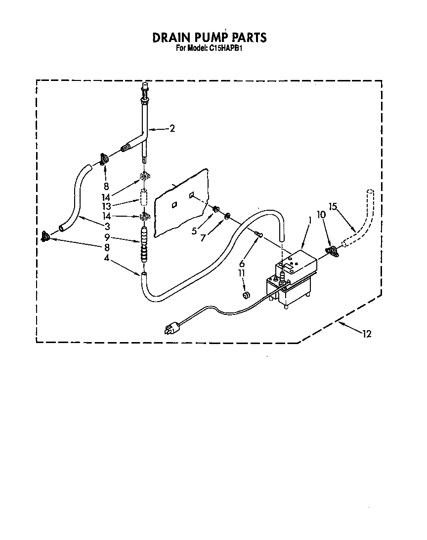 Whirlpool C15HAPB1 drain pump diagram
