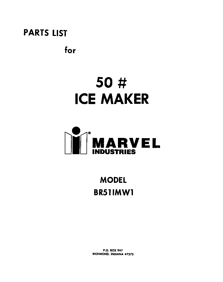 Whirlpool BR51IMW1 front cover diagram