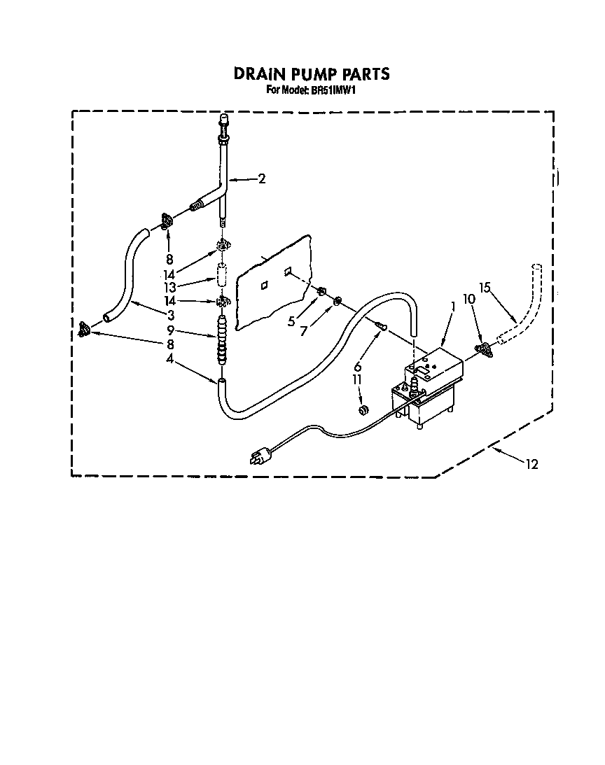 Whirlpool BR51IMW1 drain pump diagram