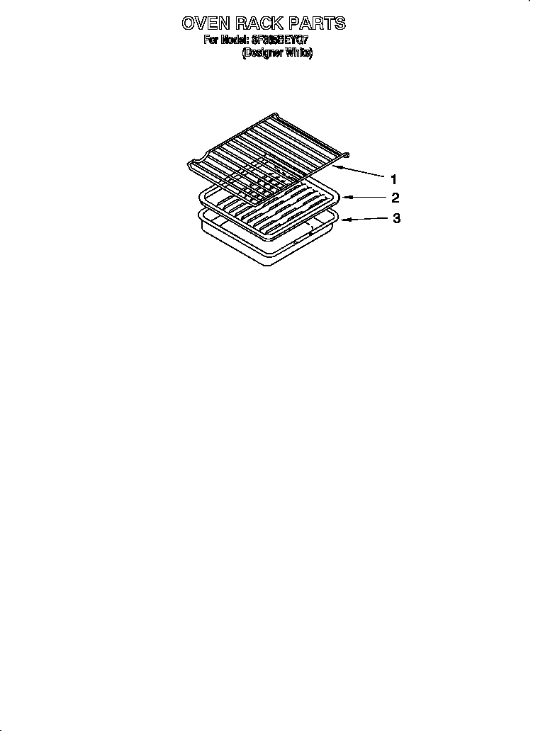 Whirlpool SF365BEYQ7 oven rack diagram