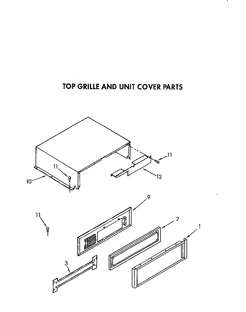 Whirlpool ARG490 top grille and unit cover diagram