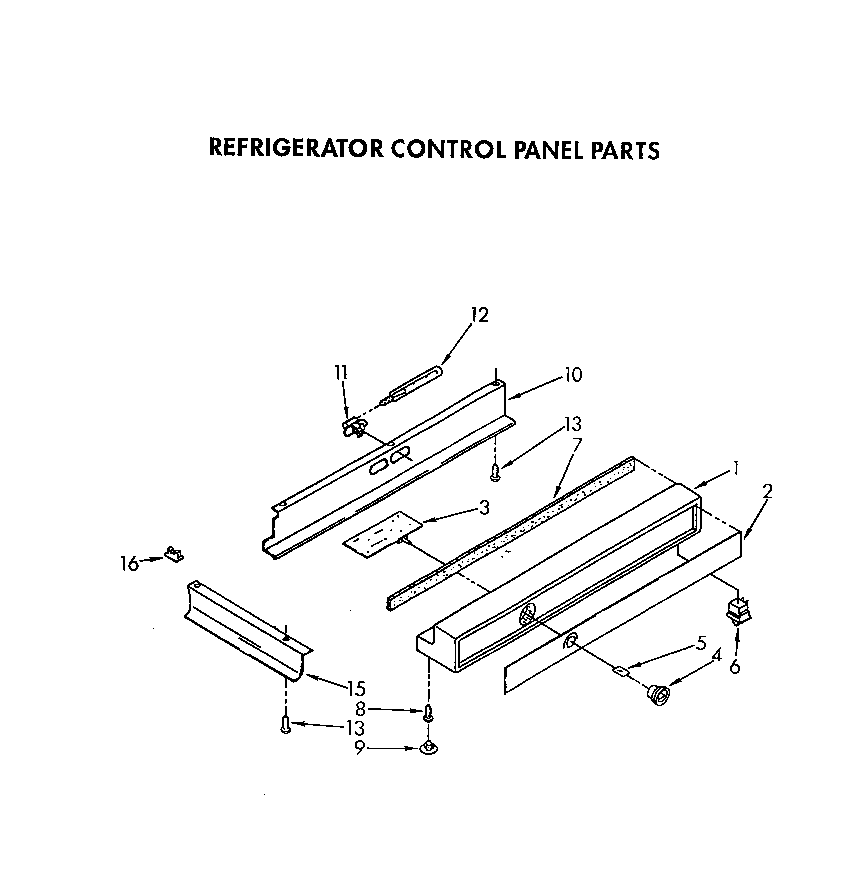 Whirlpool ARG490 refrigerator control panel diagram