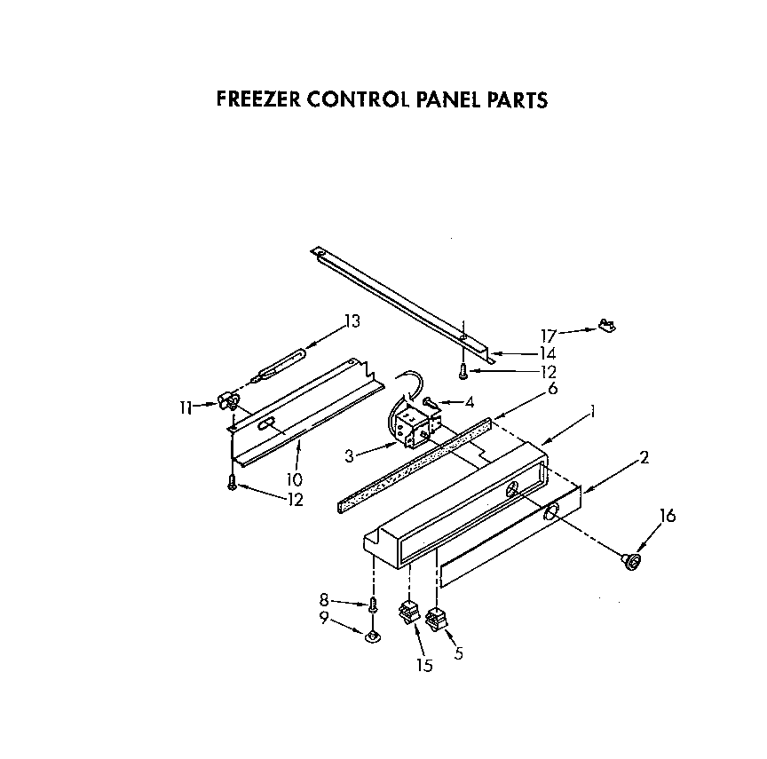 Whirlpool ARG490 freezer control panel diagram