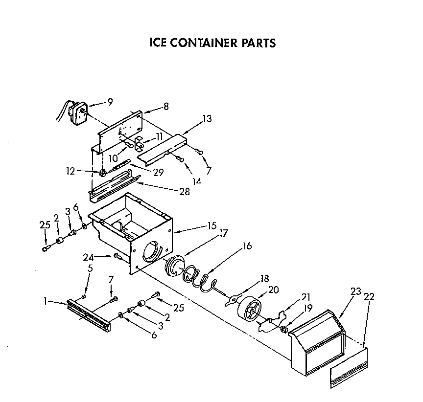 Whirlpool ARG490 ice container diagram