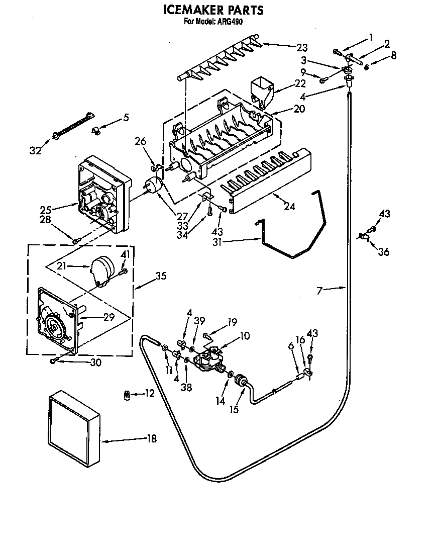 Whirlpool ARG490 icemaker diagram