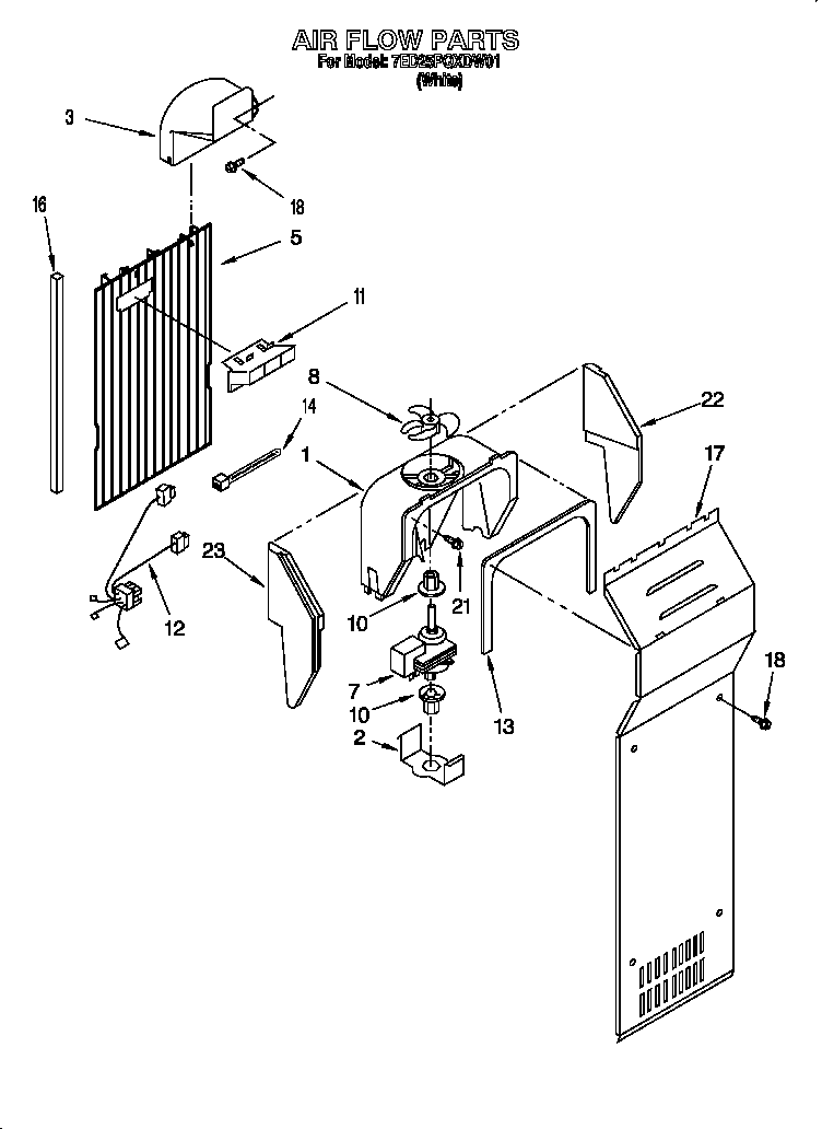 Whirlpool 7ED25PQXDW01 airflow diagram