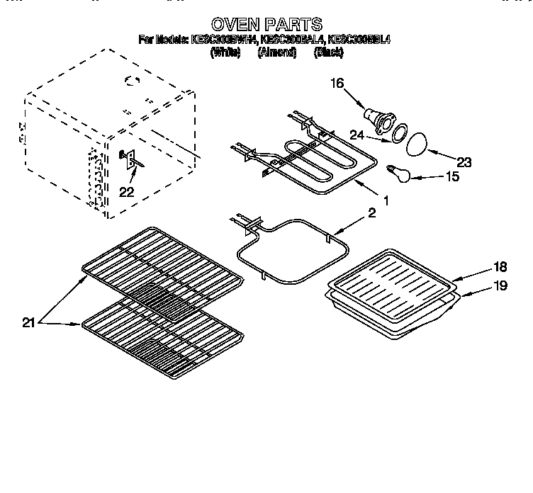 KitchenAid KESC300BAL4 oven diagram