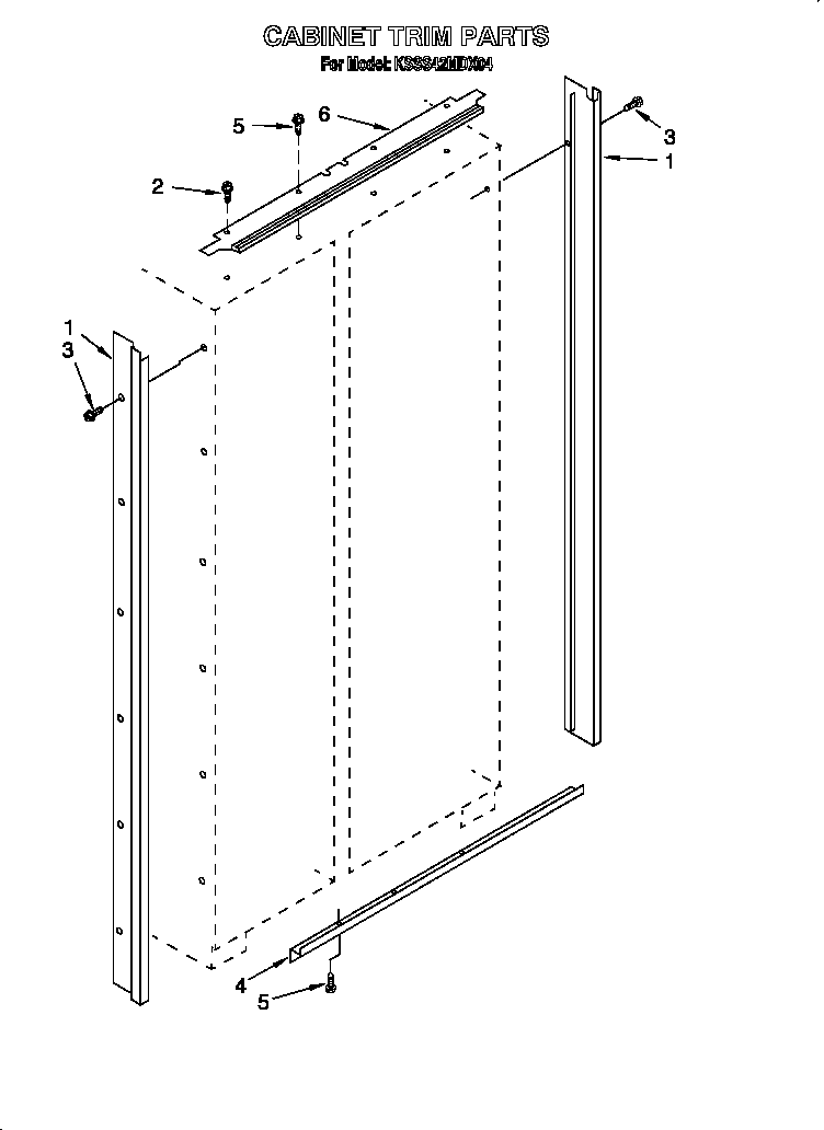 KitchenAid KSSS42MDX04 cabinet trim diagram