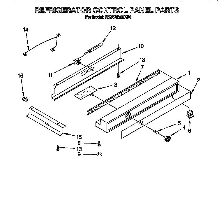 KitchenAid KSSS42MDX04 refrigerator control panel diagram