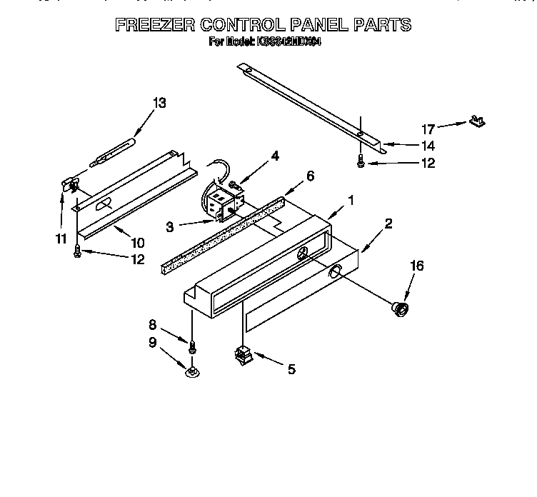 KitchenAid KSSS42MDX04 freezer control panel diagram