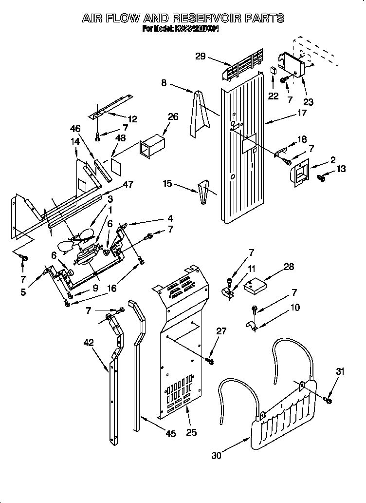 KitchenAid KSSS42MDX04 air flow reservoir diagram