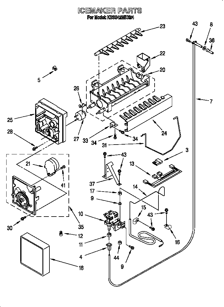 KitchenAid KSSS42MDX04 icemaker diagram