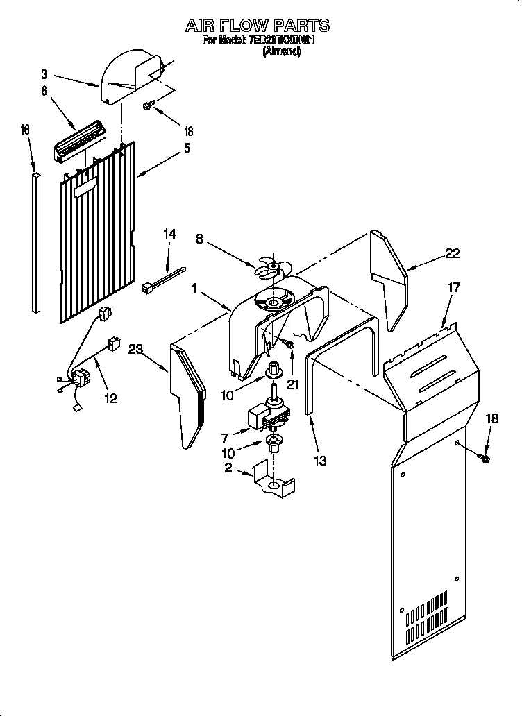Whirlpool 7ED20TKXDN01 air flow diagram