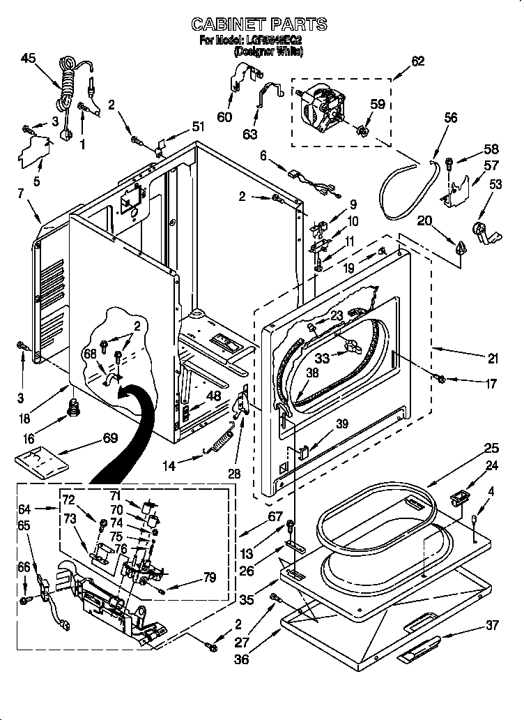 Whirlpool LGR5848EQ2 cabinet diagram