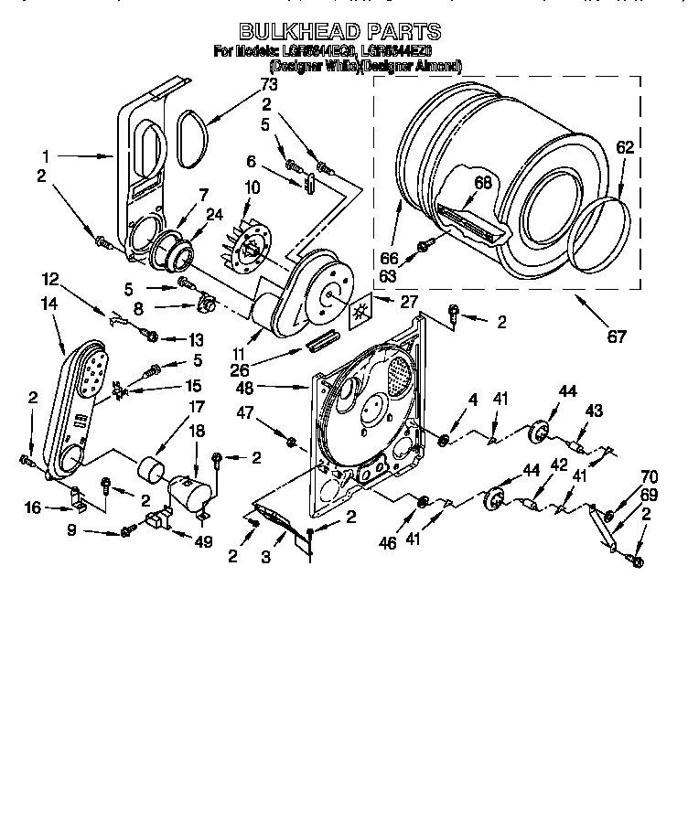 Whirlpool LGR5644EZ0 bulkhead diagram