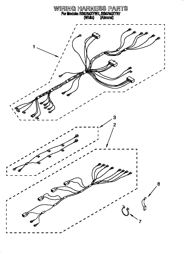 Whirlpool RS6755XYW7 wiring harness diagram