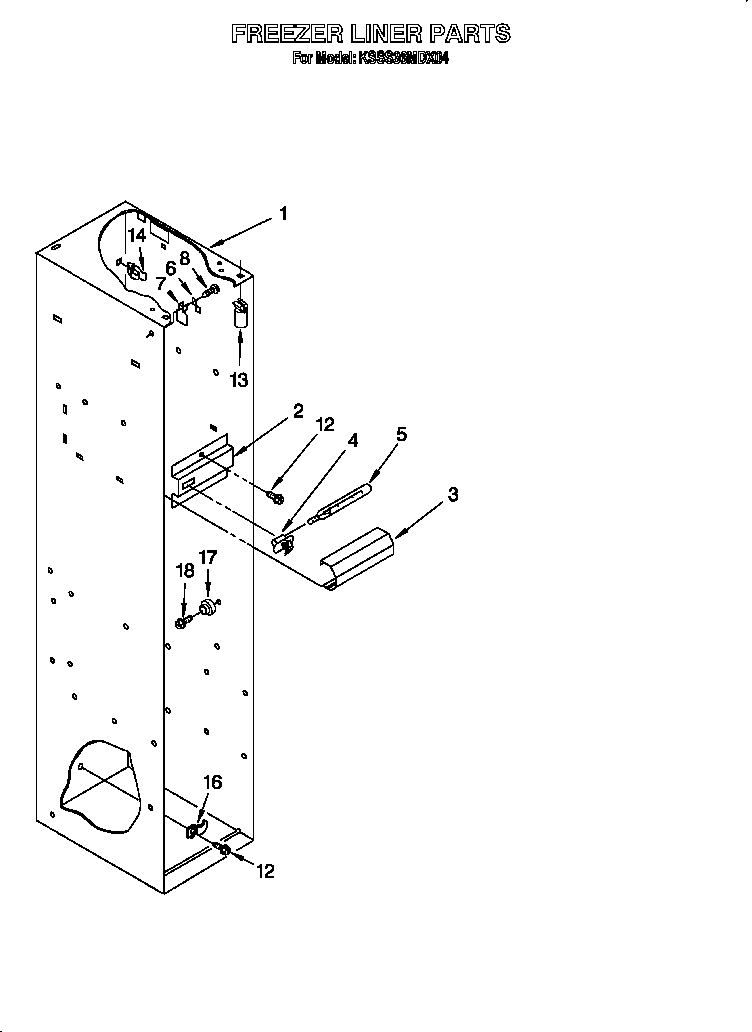 KitchenAid KSSS36MDX04 freezer liner diagram