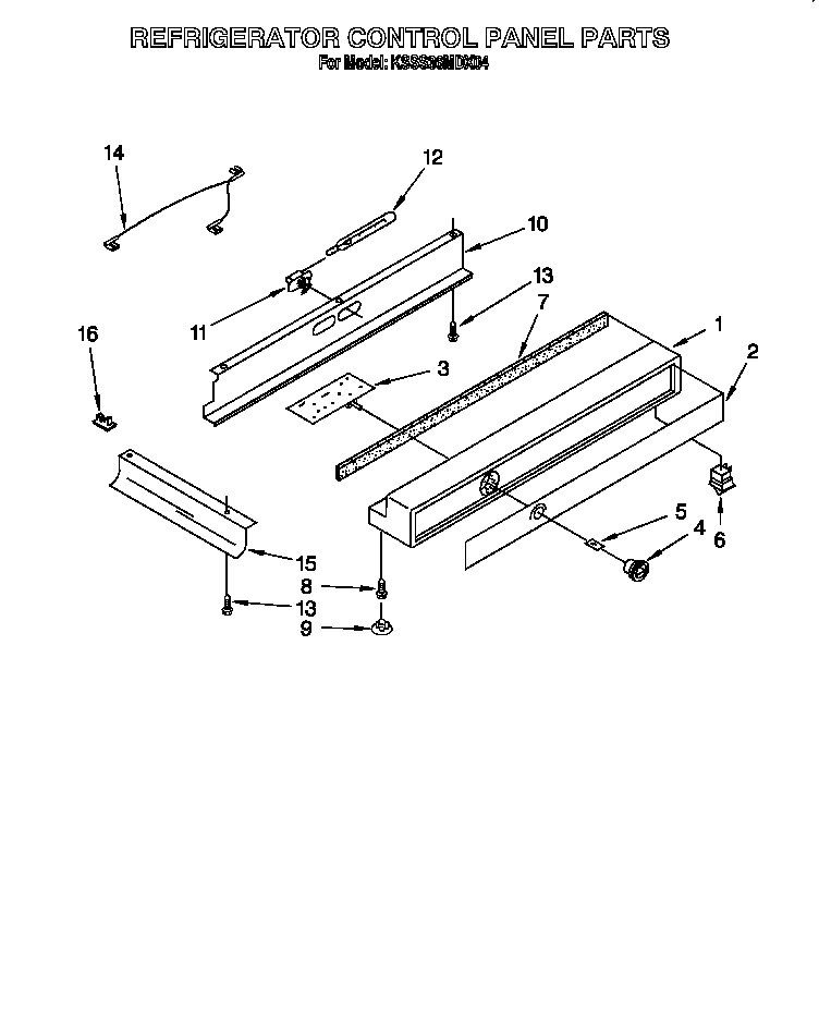 KitchenAid KSSS36MDX04 refrigerator control panel diagram