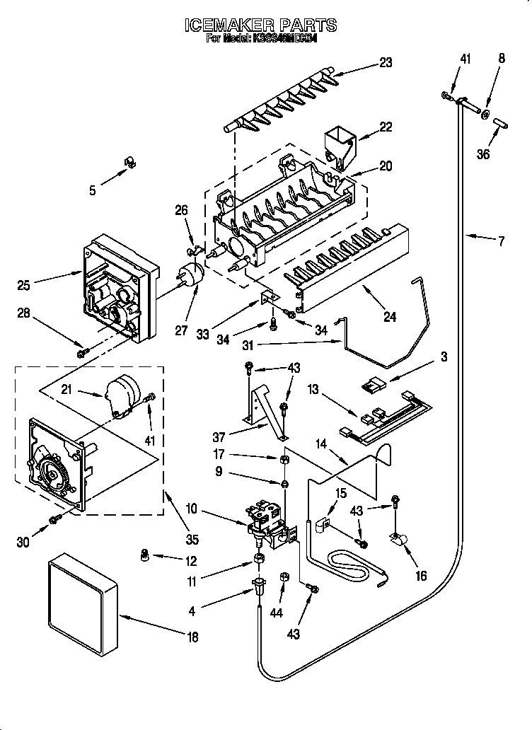 KitchenAid KSSS48MDX04 icemaker diagram