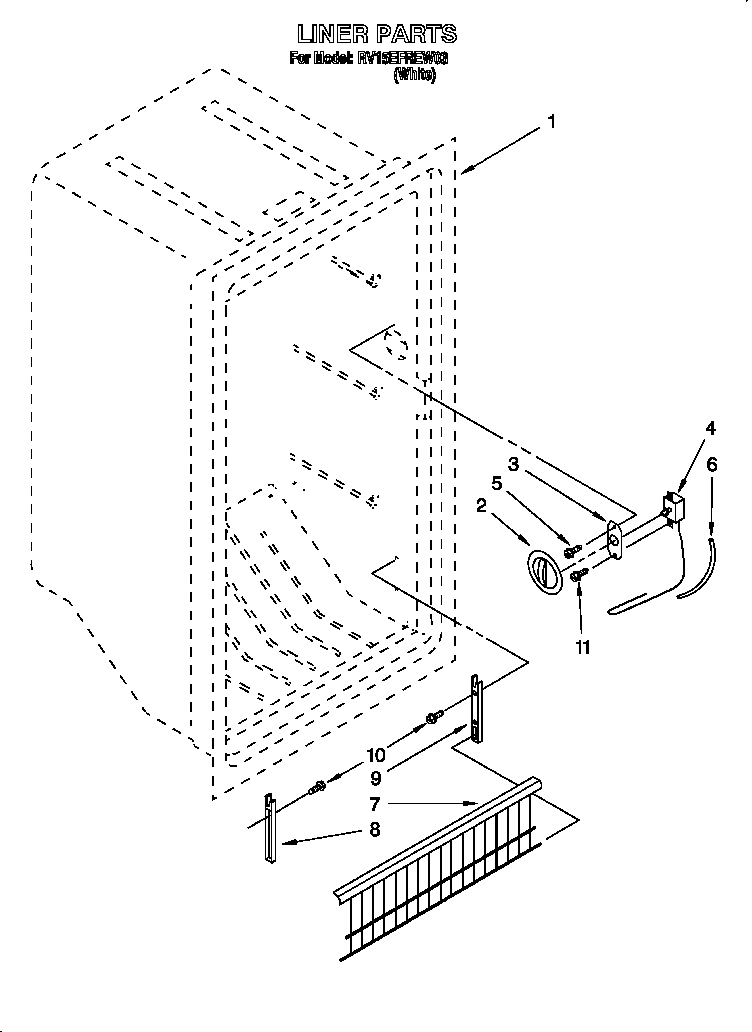 Roper RV15EFREW03 liner diagram