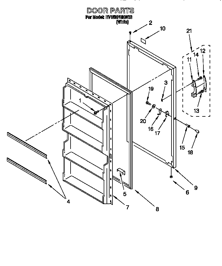 Roper RV15EFREW03 door diagram