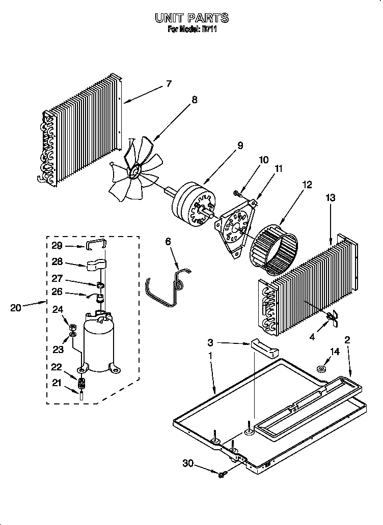 Whirlpool B711 unit diagram
